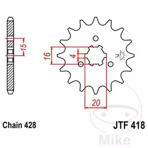 Ritzel vorne JT JTF418.13, 13 Zähne Teilung 428