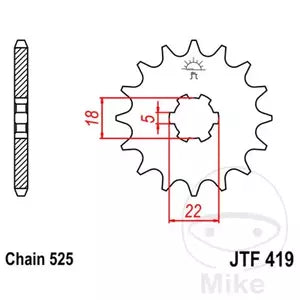Ritzel vorne JT JTF419.15, 15 Zähne Teilung 525