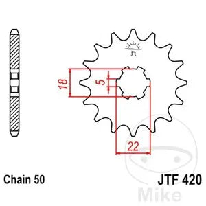 Ritzel vorne JT JTF420.15, 15 Zähne Teilung 530