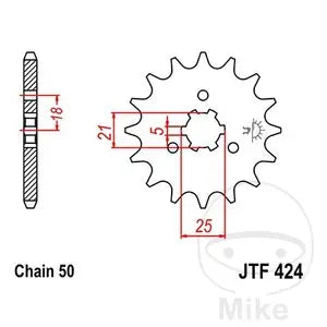 Ritzel vorne JT JTF424.14, 14 Zähne Teilung 530