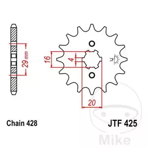 Ritzel vorne JT JTF425.12, 12 Zähne Teilung 428