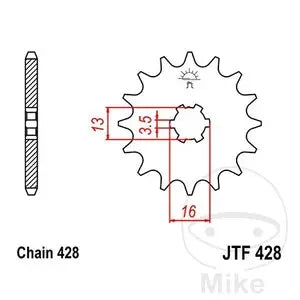 Ritzel vorne JT JTF428.16, 16 Zähne Teilung 428