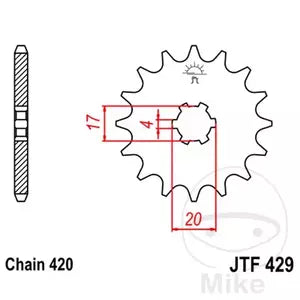 Ritzel vorne JT JTF429.13, 13 Zähne Teilung  420