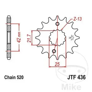 Ritzel vorne JT JTF436.16, 16 Zähne Teilung 520