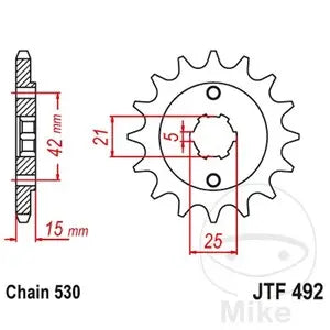 Ritzel vorne JT JTF492.15, 15 Zähne Teilung 530