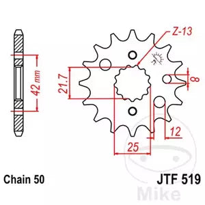 Ritzel vorne JT JTF519.17, 17 Zähne Teilung 530