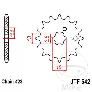 Ritzel vorne JT JTF542.14, 14 Zähne Teilung  428
