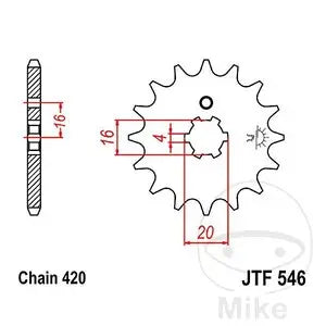 Ritzel vorne JT JTF546.16, 16 Zähne Teilung 420
