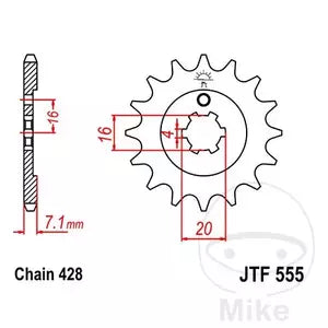 Ritzel vorne JT JTF555.15, 15 Zähne Teilung 428