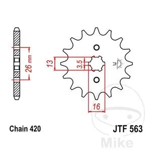 Ritzel vorne JT JTF563.16, 16 Zähne Teilung 420