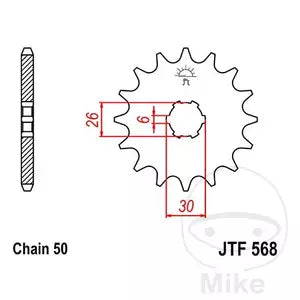 Ritzel vorne JT JTF568.16, 16 Zähne Teilung  530