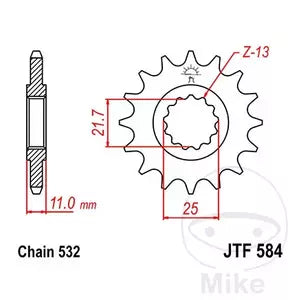 Ritzel vorne JT JTF584.15, 15 Zähne Teilung 532