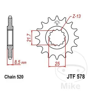 Ritzel vorne JT JTF708.14, 14 Zähne Teilung 428