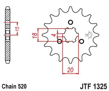 Ritzel vorne JT JTF1325.12, 12 Zähne Teilung 520