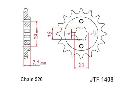 Ritzel vorne JT JTF1408.15, 15 Zähne Teilung 520