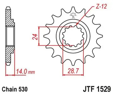 Ritzel vorne JT JTF1529.16, 16 Zähne Teilung 530