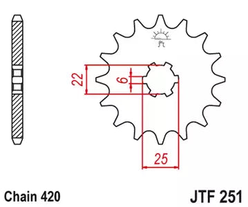 Ritzel vorne JT JTF251.16, 16 Zähne Teilung 420