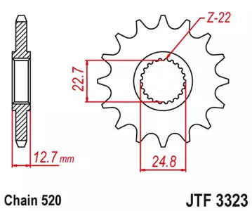Ritzel vorne JT JTF3323.24, 24 Zähne Teilung 520