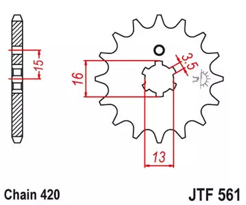 Ritzel vorne JT JTF561.16, 16 Zähne Teilung 420
