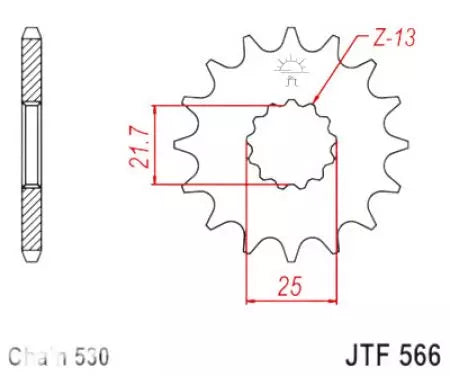 Ritzel vorne JT JTF566.12, 12 Zähne Teilung 530
