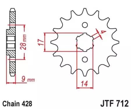 Ritzel vorne JT JTF712.13, 13 Zähne Teilung 428