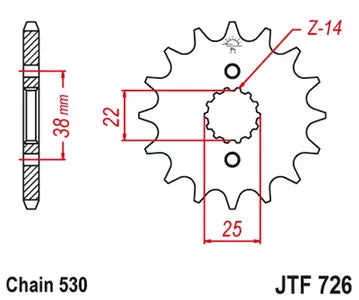 Ritzel vorne JT JTF726.15, 15 Zähne Teilung 530