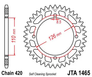 Alu Kettenrad JT JTA1465.47BLK, 47 Zähne Teilung 420 schwarz
