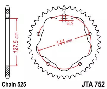 Alu Kettenrad JT JTA752.41BLK, 41 Zähne Teilung 525 schwarz