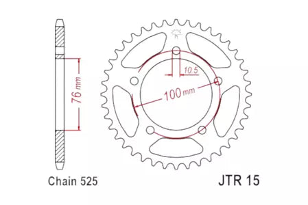 Hinteres Ritzel JT JTR15.43, 43z Größe 525