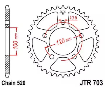 Hinteres Ritzel JT JTR703.43, 43z Größe 520