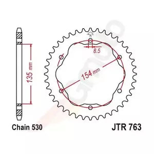 Hinteres Ritzel JT JTR763.40ZBK, 40z Größe 530 schwarz