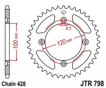 Hinteres Ritzel JT JTR798.46, 46z Größe 428