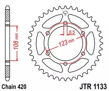 Kettenrad hinten Stahl JT JTR1133.59, 59 Zähne Teilung 420