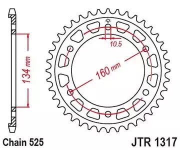 Kettenrad hinten Stahl JT JTR1317.43, 43 Zähne Teilung 525
