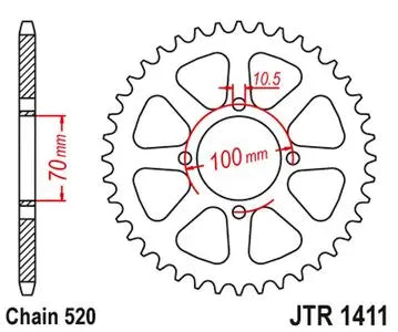 Kettenrad hinten Stahl JT JTR1411.50, 50 Zähne Teilung 520
