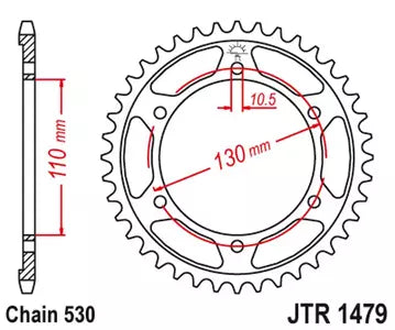 Kettenrad hinten Stahl JT JTR1479.45ZBK, 45 Zähne Teilung 530 schwarz