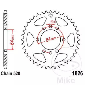 Kettenrad hinten Stahl JT JTR1826.46, 46 Zähne Teilung 520