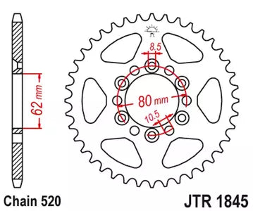Kettenrad hinten Stahl JT JTR1845.37, 37 Zähne Teilung 428