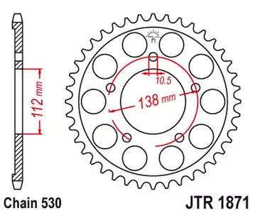 Kettenrad hinten Stahl JT JTR1871.48ZBK, 48 Zähne Teilung 530 schwarz