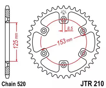 Kettenrad hinten Stahl JT JTR210.49SC, 49 Zähne Teilung 520 SC