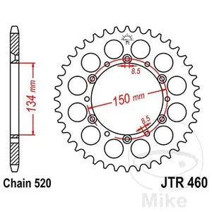 Kettenrad hinten Stahl JT JTR460.50SC, 50 Zähne Teilung 520 SC