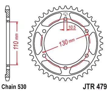 Kettenrad hinten Stahl JT JTR479.48ZBK, 48 Zähne Teilung 530 schwarz
