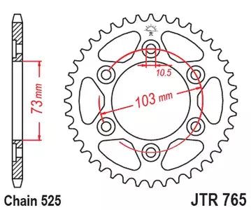 Hinteres Ritzel JT JTR765.42, 42z Größe 525