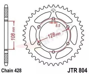 Kettenrad hinten Stahl JT JTR804.42, 42 Zähne Teilung 428