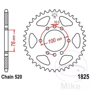 Kettenrad hinten Stahl JT JTR1825.38, 38 Zähne Teilung 520