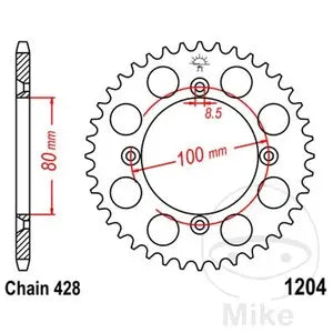 Kettenrad hinten Stahl JT JTR1204.49, 49 Zähne Teilung 428