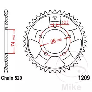 Kettenrad hinten Stahl JT JTR1209.41, 41 Zähne Teilung 520