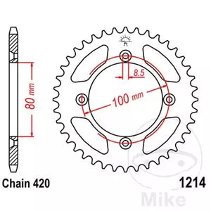 Kettenrad hinten Stahl JT JTR1214.47, 47 Zähne Teilung 420