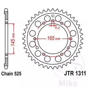 Kettenrad hinten Stahl JT JTR1311.44, 44 Zähne Teilung 525