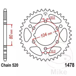 Kettenrad hinten Stahl JT JTR1478.36, 36 Zähne Teilung 520